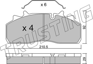 Trusting 947.0 - Тормозные колодки, дисковые, комплект autosila-amz.com