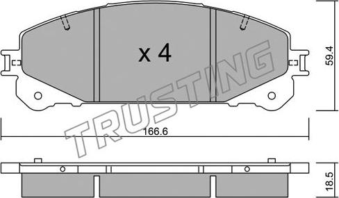 Trusting 954.1 - Тормозные колодки, дисковые, комплект autosila-amz.com