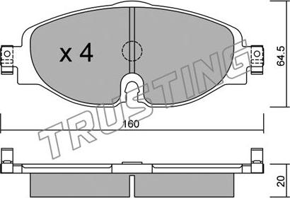 Woking PSA1415301 - Тормозные колодки, дисковые, комплект autosila-amz.com