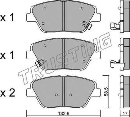 Trusting 961.0 - Тормозные колодки, дисковые, комплект autosila-amz.com