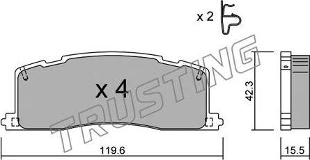 Trusting 441.0 - Тормозные колодки, дисковые, комплект autosila-amz.com