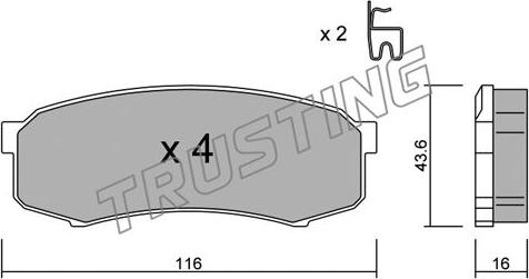 Trusting 447.0 - Тормозные колодки, дисковые, комплект autosila-amz.com