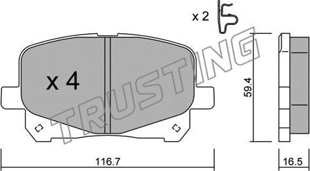 Trusting 459.0 - Тормозные колодки, дисковые, комплект autosila-amz.com