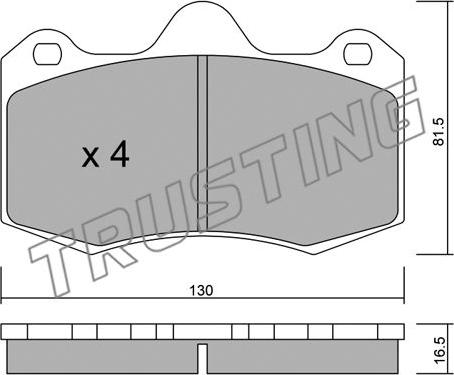 Trusting 407.0 - Тормозные колодки, дисковые, комплект autosila-amz.com