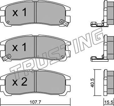 Trusting 413.0 - Тормозные колодки, дисковые, комплект autosila-amz.com