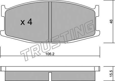 Trusting 484.0 - Тормозные колодки, дисковые, комплект autosila-amz.com