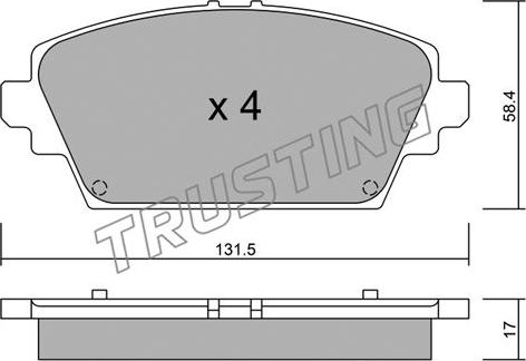 Trusting 480.0 - Тормозные колодки, дисковые, комплект autosila-amz.com