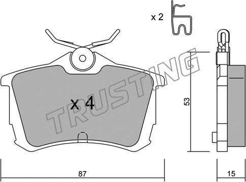 Trusting 481.0 - Тормозные колодки, дисковые, комплект autosila-amz.com