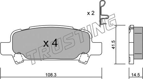 Trusting 429.0 - Тормозные колодки, дисковые, комплект autosila-amz.com