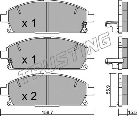 Trusting 421.2 - Тормозные колодки, дисковые, комплект autosila-amz.com