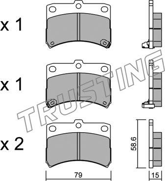 Trusting 475.0 - Тормозные колодки, дисковые, комплект autosila-amz.com