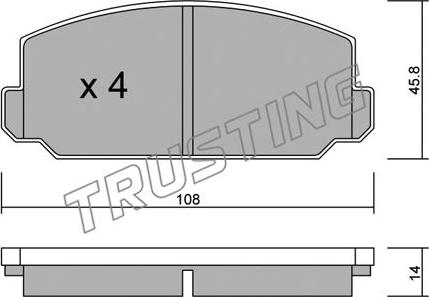 Trusting 477.0 - Тормозные колодки, дисковые, комплект autosila-amz.com