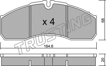 Trusting 594.3 - Тормозные колодки, дисковые, комплект autosila-amz.com