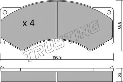 Trusting 595.0 - Тормозные колодки, дисковые, комплект autosila-amz.com