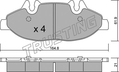 Trusting 591.0 - Тормозные колодки, дисковые, комплект autosila-amz.com