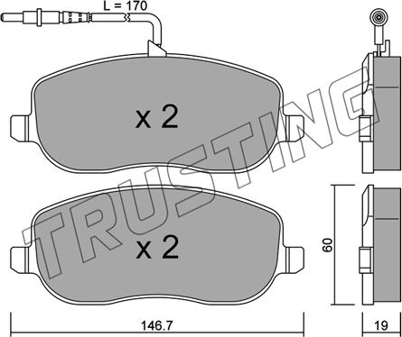 Trusting 546.0 - Тормозные колодки, дисковые, комплект autosila-amz.com