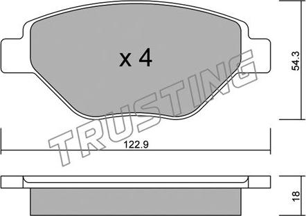 Trusting 559.0 - Тормозные колодки, дисковые, комплект autosila-amz.com