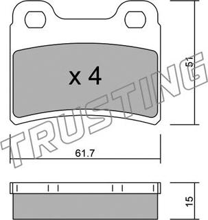 Trusting 551.0 - Тормозные колодки, дисковые, комплект autosila-amz.com