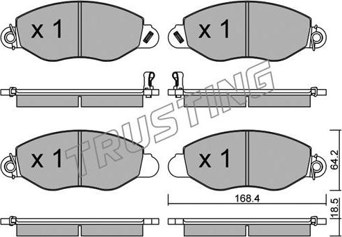 Trusting 552.0 - Тормозные колодки, дисковые, комплект autosila-amz.com