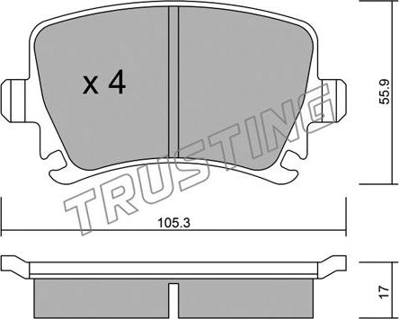 Trusting 569.0 - Тормозные колодки, дисковые, комплект autosila-amz.com