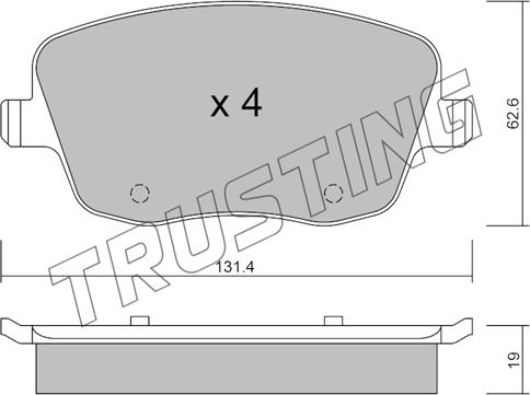 Trusting 563.0 - Тормозные колодки, дисковые, комплект autosila-amz.com