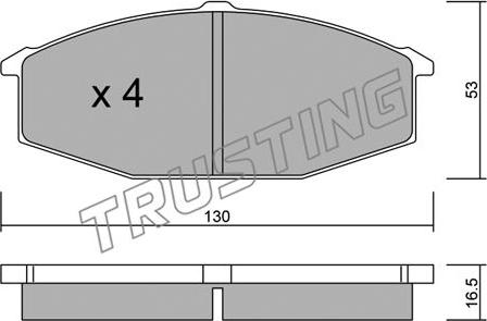 Trusting 506.0 - Тормозные колодки, дисковые, комплект autosila-amz.com