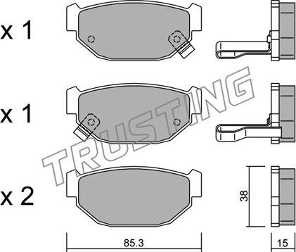 Trusting 515.0 - Тормозные колодки, дисковые, комплект autosila-amz.com