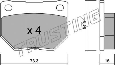 Trusting 510.0 - Тормозные колодки, дисковые, комплект autosila-amz.com