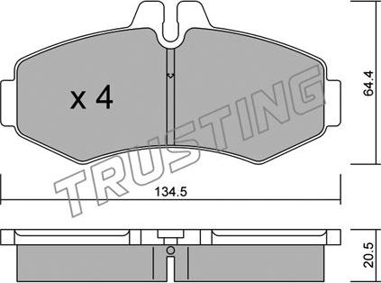 Trusting 589.0 - Тормозные колодки, дисковые, комплект autosila-amz.com