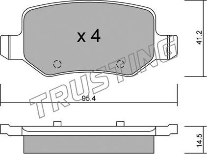 Trusting 581.0 - Тормозные колодки, дисковые, комплект autosila-amz.com