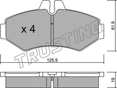 Trusting 588.0 - Тормозные колодки, дисковые, комплект autosila-amz.com