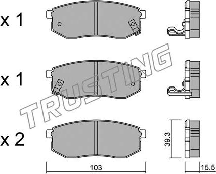 Trusting 530.0 - Тормозные колодки, дисковые, комплект autosila-amz.com