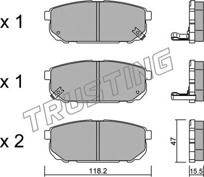 Trusting 532.0 - Тормозные колодки, дисковые, комплект autosila-amz.com