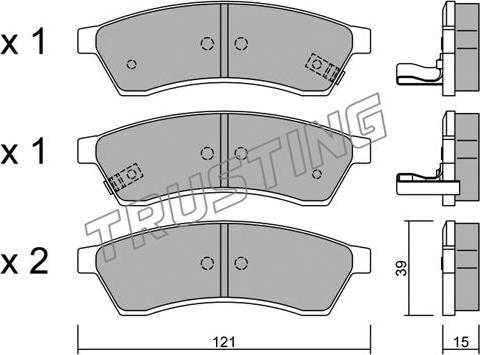 Trusting 526.1 - Тормозные колодки, дисковые, комплект autosila-amz.com