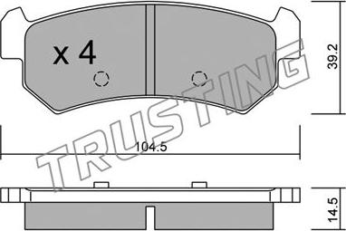 Trusting 527.0 - Тормозные колодки, дисковые, комплект autosila-amz.com