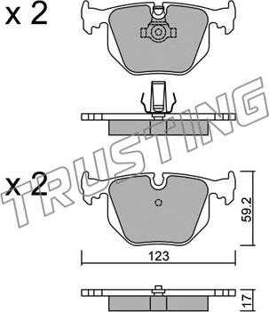 Trusting 576.0 - Тормозные колодки, дисковые, комплект autosila-amz.com