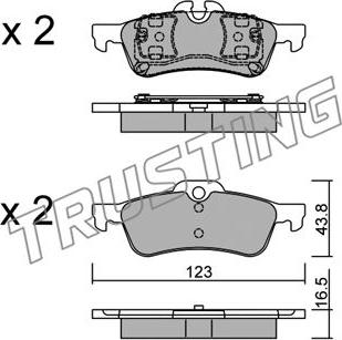 Trusting 572.0 - Тормозные колодки, дисковые, комплект autosila-amz.com