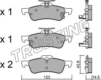 Trusting 572.1 - Тормозные колодки, дисковые, комплект autosila-amz.com