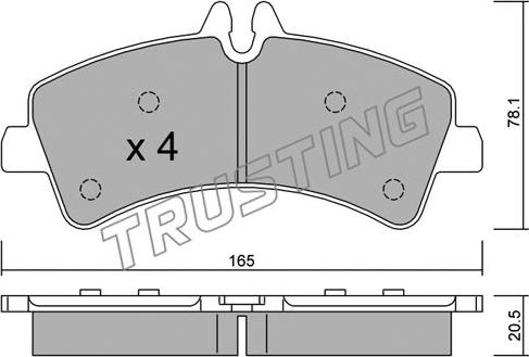 Trusting 690.0 - Тормозные колодки, дисковые, комплект autosila-amz.com