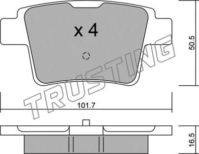 Trusting 693.0 - Тормозные колодки, дисковые, комплект autosila-amz.com