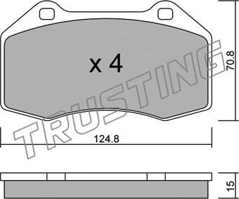 Trusting 667.0 - Тормозные колодки, дисковые, комплект autosila-amz.com