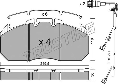 Trusting 603.0W - Тормозные колодки, дисковые, комплект autosila-amz.com