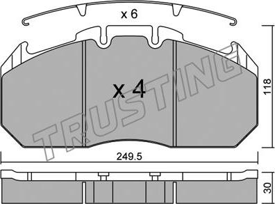 Trusting 603.0 - Комплект тормозных колодок, барабанные autosila-amz.com