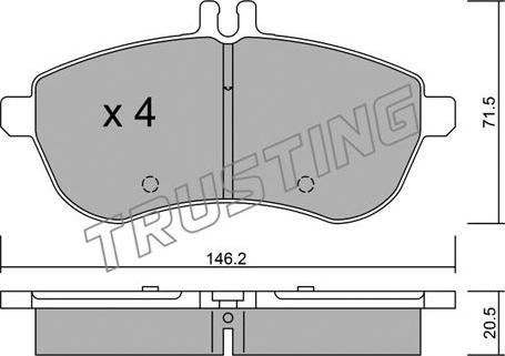 Trusting 681.0 - Тормозные колодки, дисковые, комплект autosila-amz.com