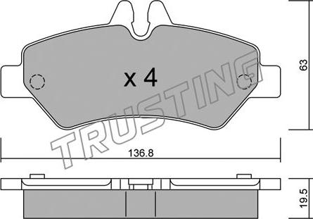 Trusting 688.0 - Тормозные колодки, дисковые, комплект autosila-amz.com