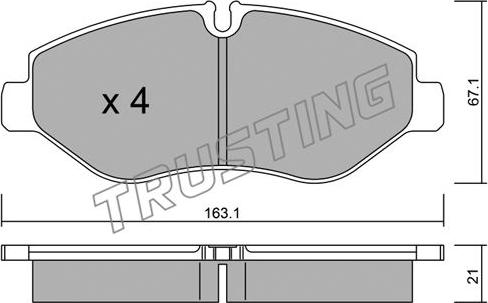 Trusting 687.1 - Тормозные колодки, дисковые, комплект autosila-amz.com