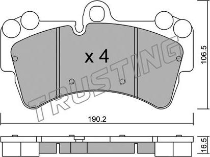 Trusting 670.0 - Тормозные колодки, дисковые, комплект autosila-amz.com