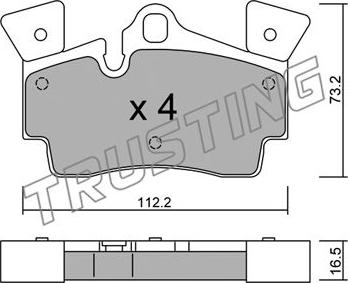 Trusting 671.1 - Тормозные колодки, дисковые, комплект autosila-amz.com