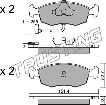 Trusting 096.1 - Тормозные колодки, дисковые, комплект autosila-amz.com