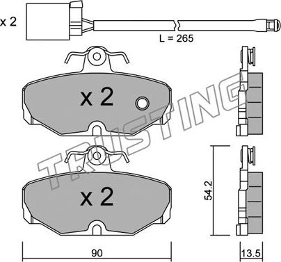 Trusting 097.1W - Тормозные колодки, дисковые, комплект autosila-amz.com